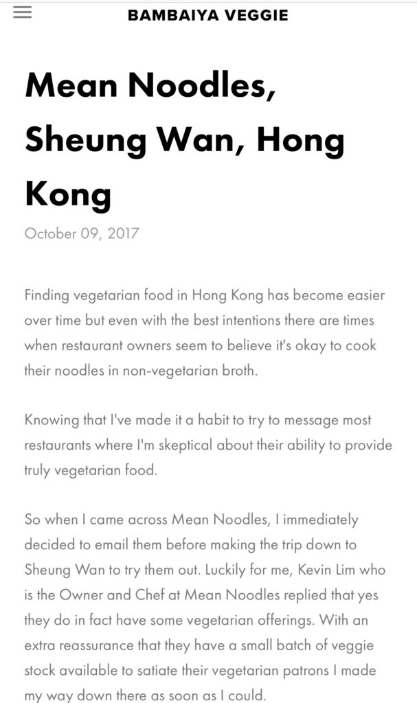 mean noodles vegetarian review